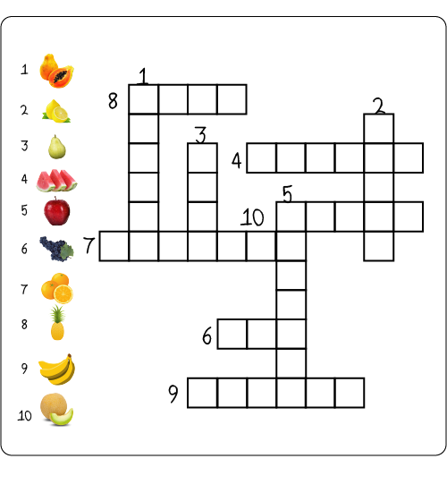 Crucigrama frutas