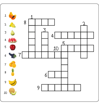 Crucigrama frutas