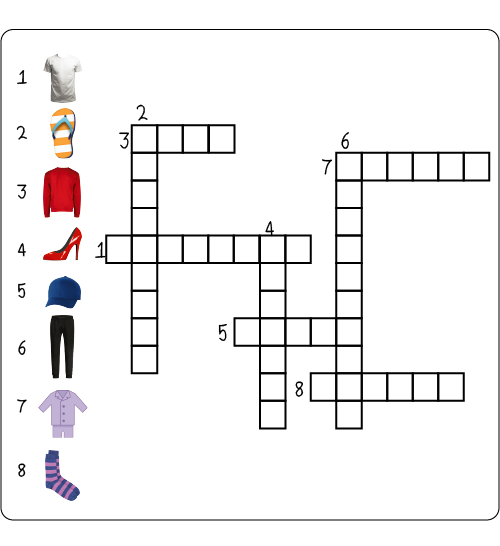 Crucigrama Prendas de vestir