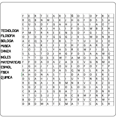 Sopa de letras ESCUELA