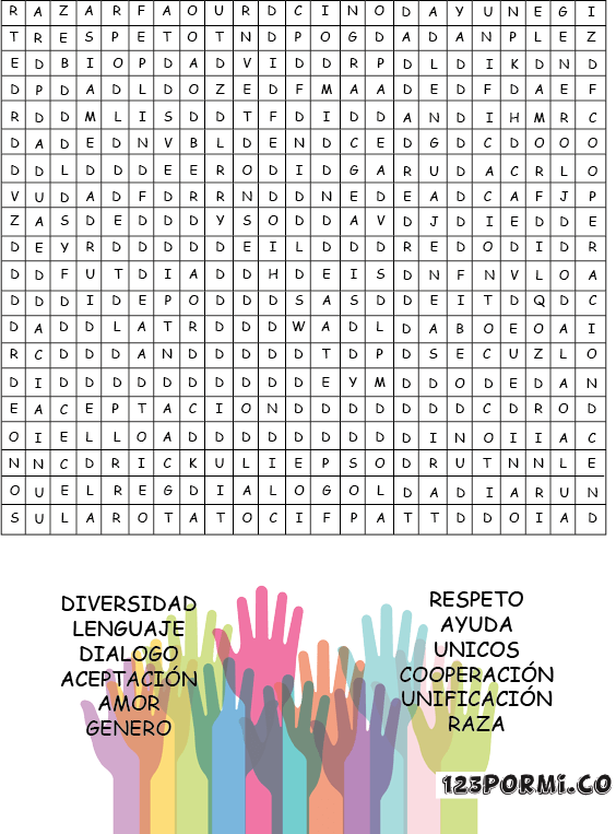 Sopa de letras diversidad