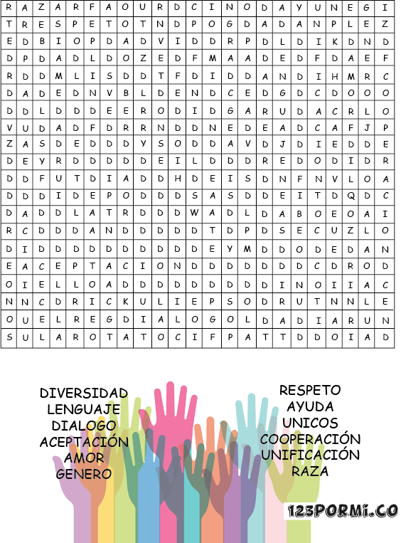 Sopa de letras diversidad