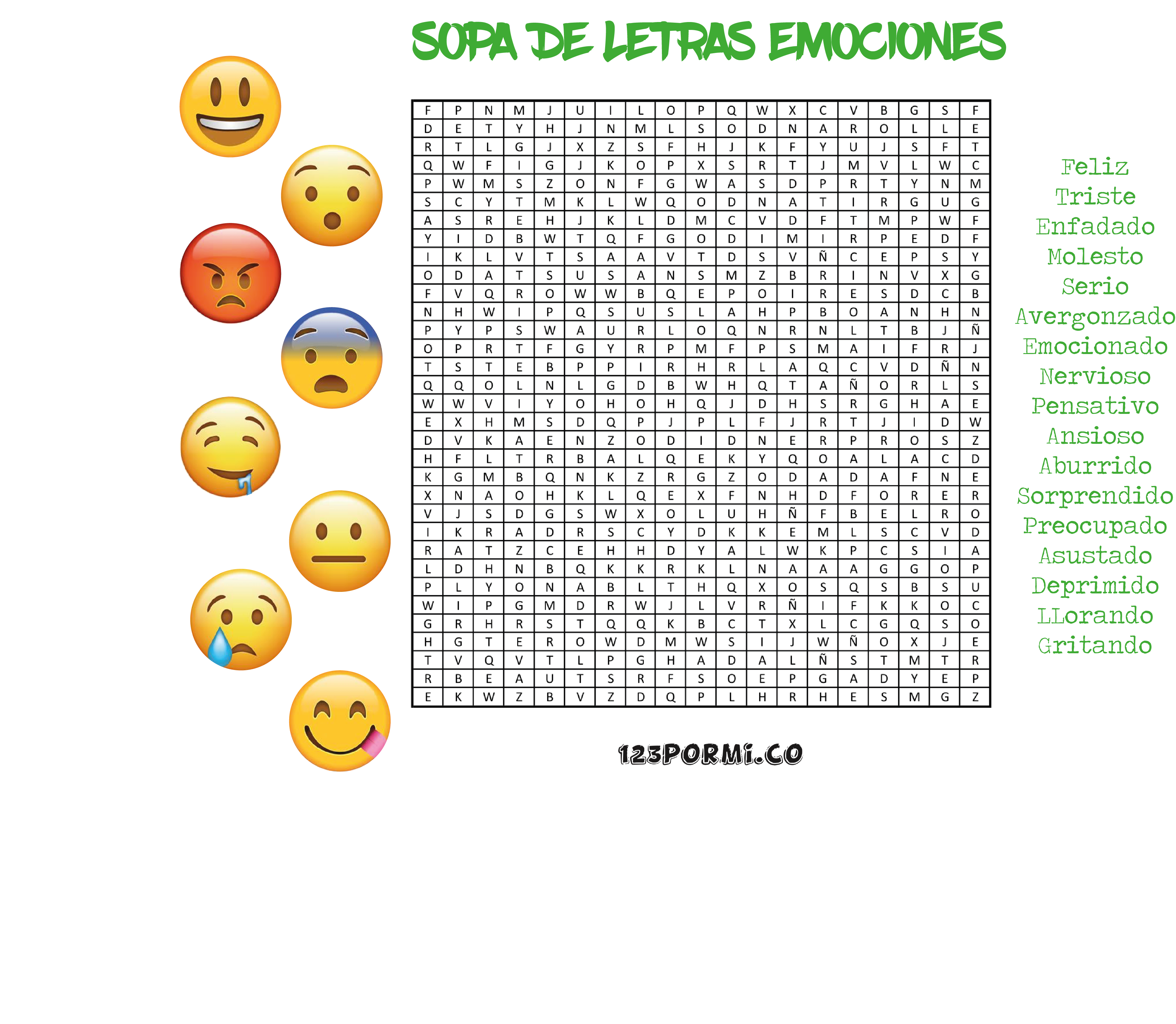 Sopa de letras emociones
