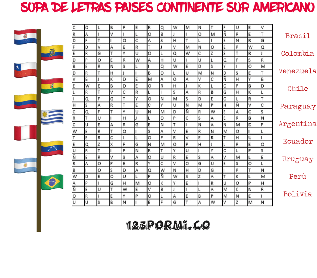 Sopa de letras paises