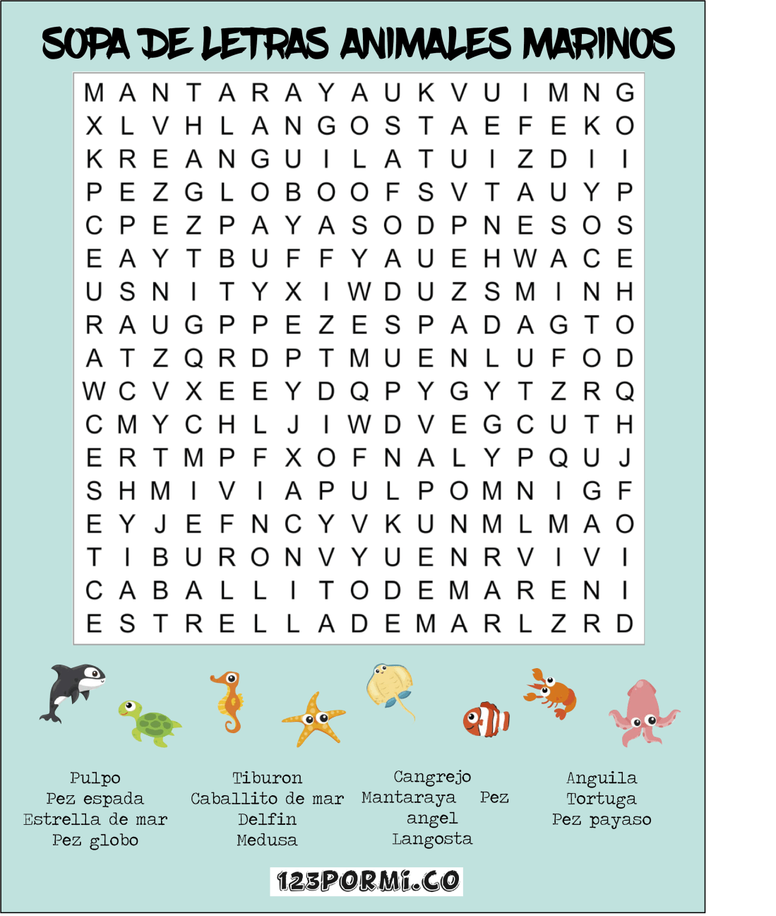 Sopa de animales marinos