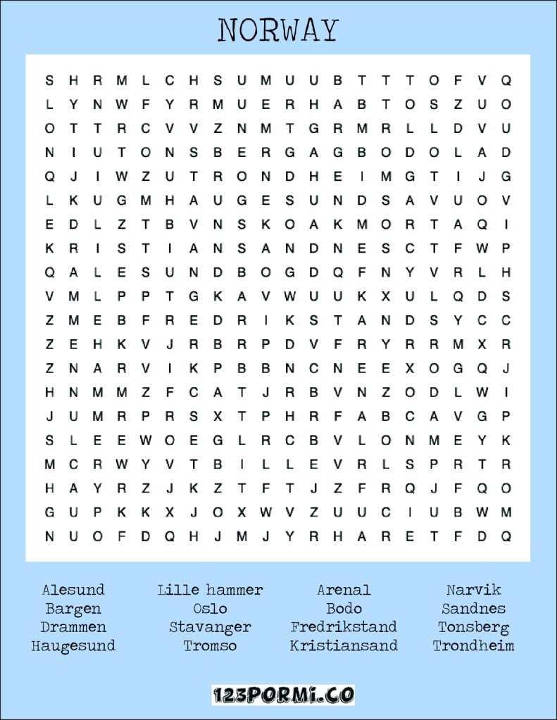 Crossword puzzle Norway 123 por mi