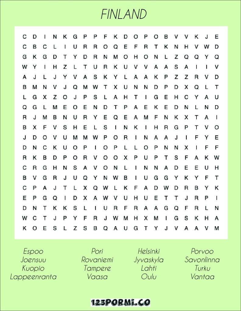 Crossword puzzle Finland – 123 por mi